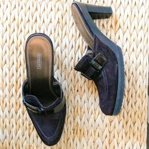 Harold's Dark Brown Suede Mule Heels 8M